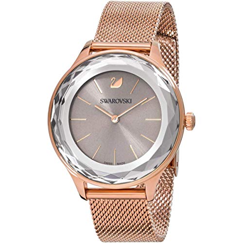 Swarovski Octea Nova Damenuhr mit grauem Zifferblatt und goldenem Mesh-Armband - 5451634