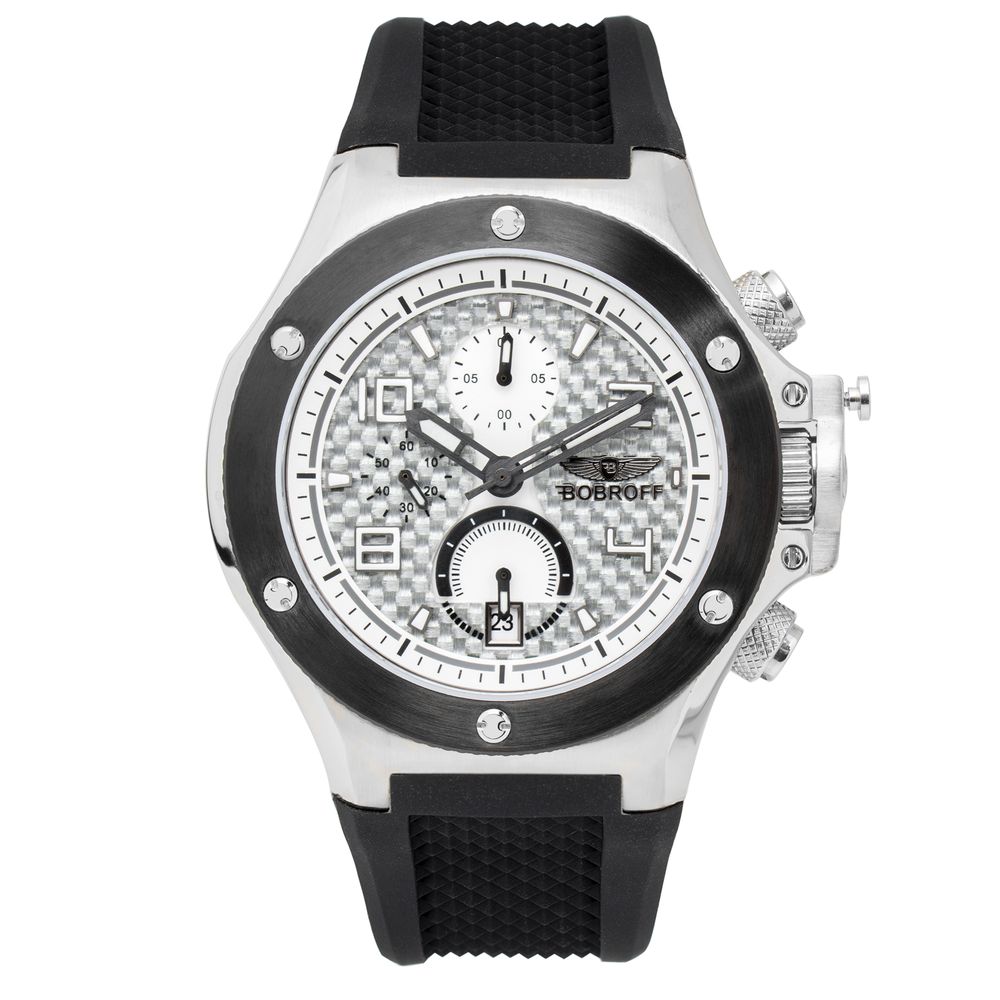 Black Rubber Sport Watch, Herrenuhr Bobroff