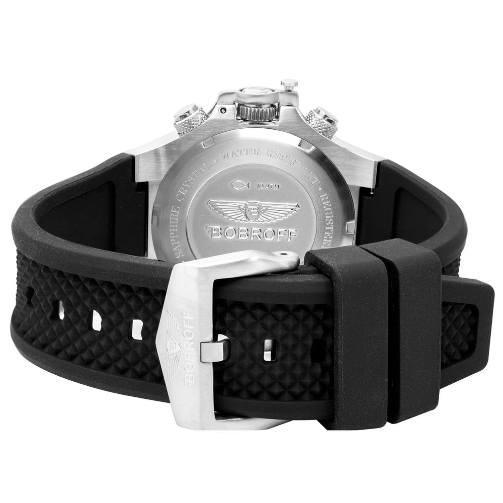 Black Rubber Sport Watch, Herrenuhr Bobroff