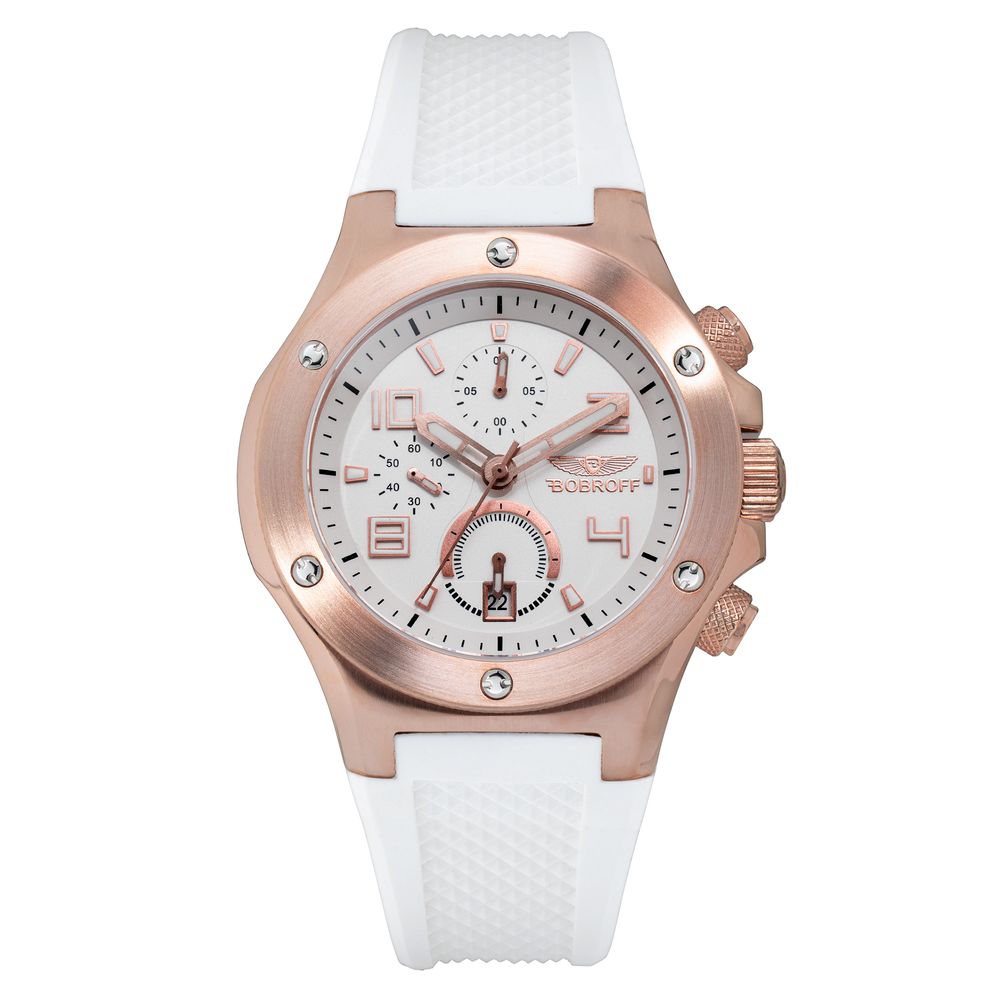 White Rubber Bracelet Watch, Herrenuhr Bobroff, UNISEX