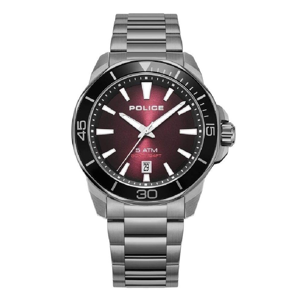 Gray Stainless Steel Dress Watch, Police Herrenuhr