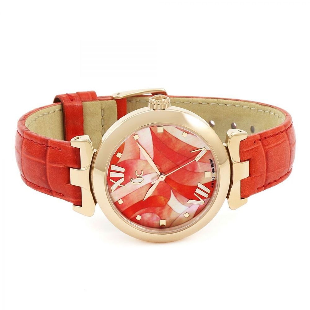 Orange Leather Dress Watch, GC Damenuhr