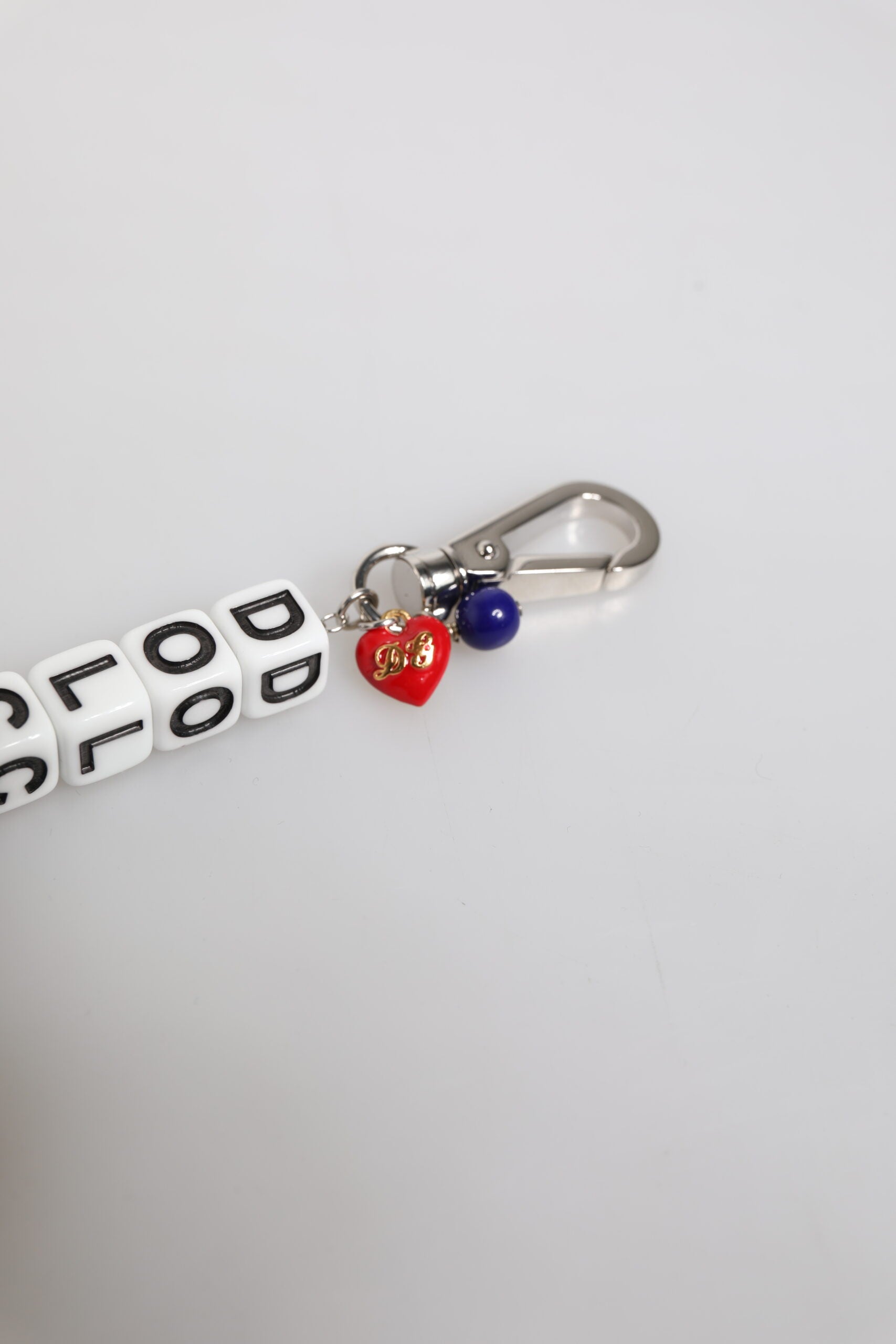 Silver Brass Chain Dice Logo Embellished Charm Bracelet, Dolce & Gabbana