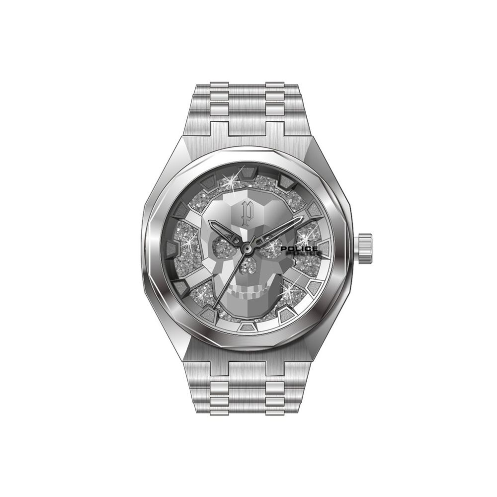 Silver Stainless Steel Dress Watch, Police Herrenuhr
