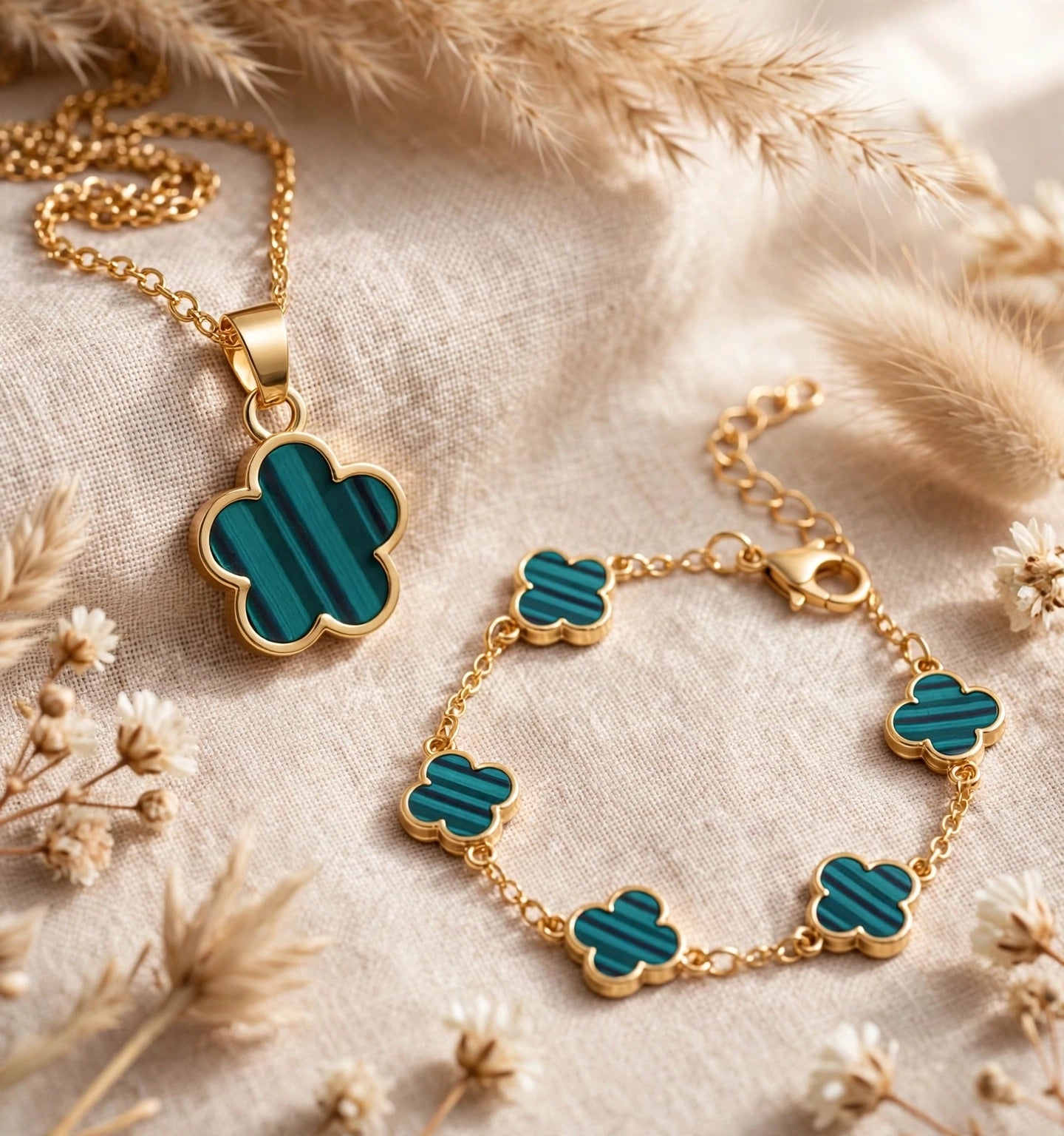 Flower Power - 5-teiliges Schmuckset in verschiedenen Farben