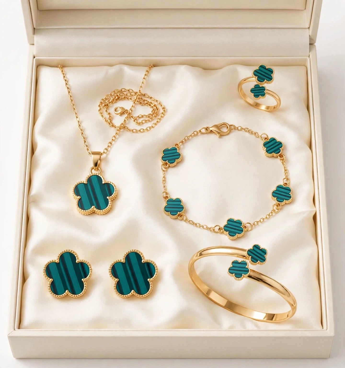 Flower Power - 5-teiliges Schmuckset in verschiedenen Farben