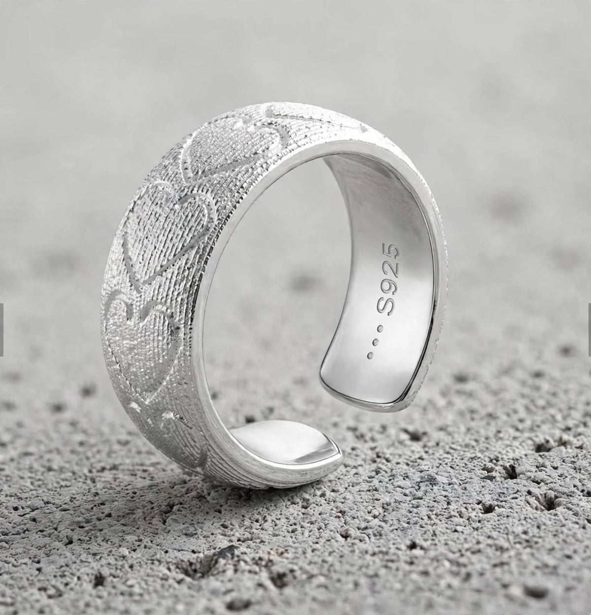 Joy-Sweet Heart-Ring , 925 Silber, Silberring verstellbar | größenverstellbarer Damenring You