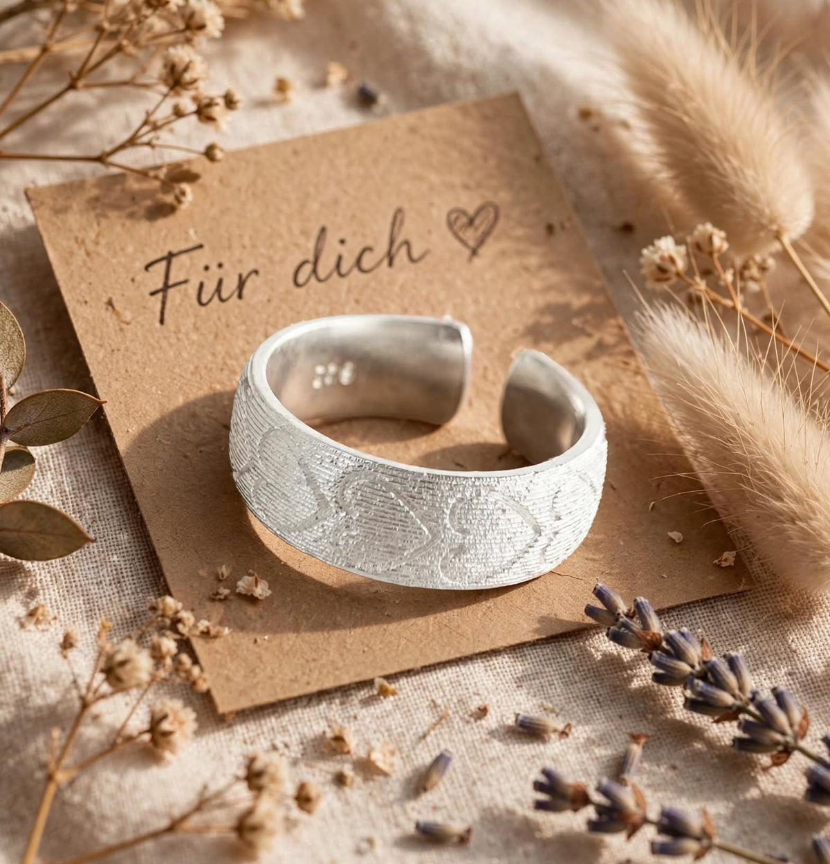 Joy-Sweet Heart-Ring , 925 Silber, Silberring verstellbar | größenverstellbarer Damenring You