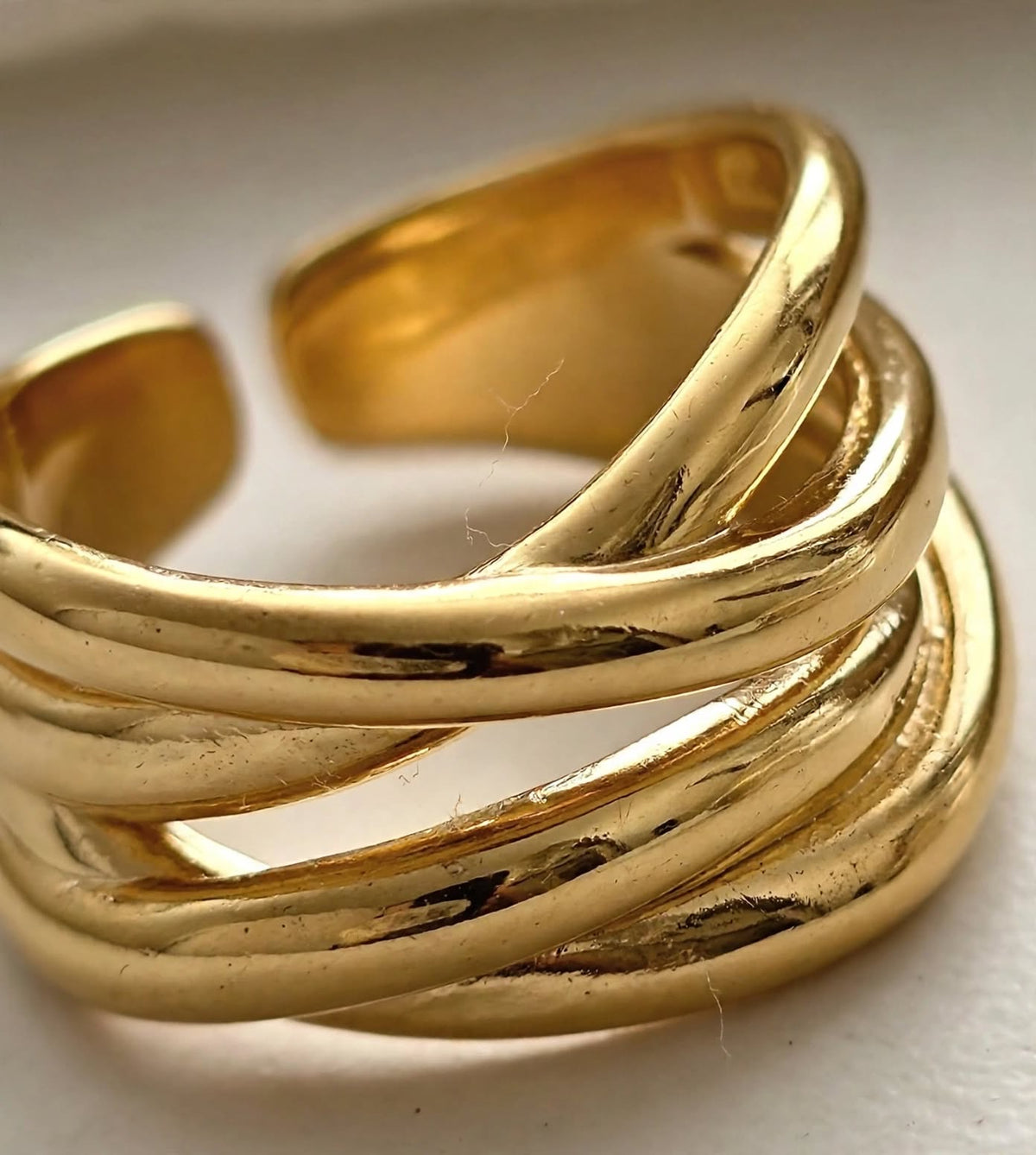 Wirefire - Breiter Flecht-Ring , 925 Silber, in Silber und Goldlook, Größenvariabel