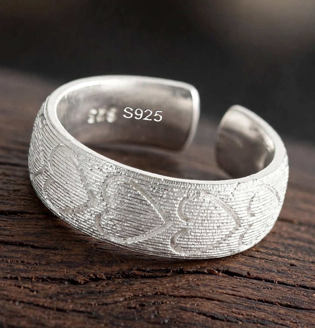 Joy-Sweet Heart-Ring , 925 Silber, Silberring verstellbar | größenverstellbarer Damenring You