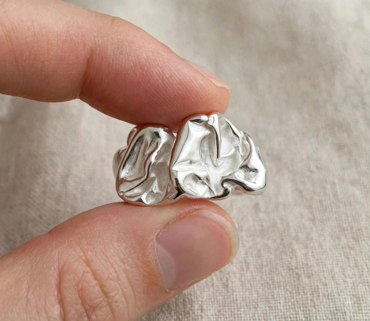 AURA LIQUIDA- Ring , 925 Silber, Silberring  | größenverstellbarer Damenring