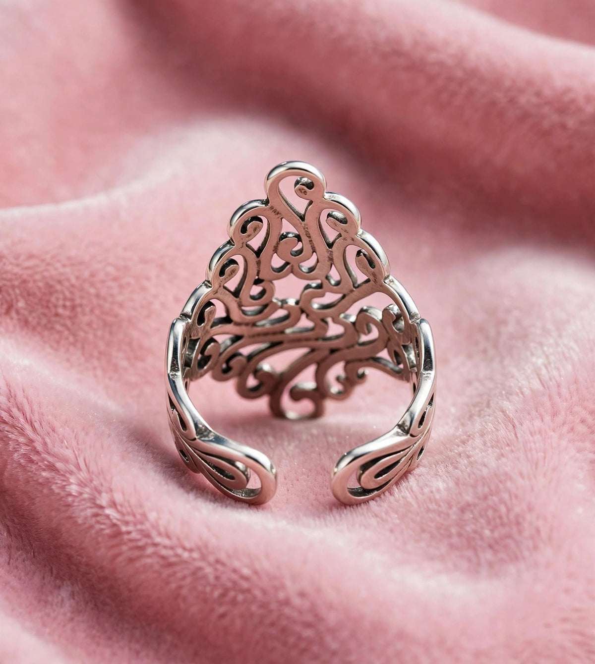 Baadal - Silber  Ring , 925 Silber, Silberring  | größenverstellbarer Damenring