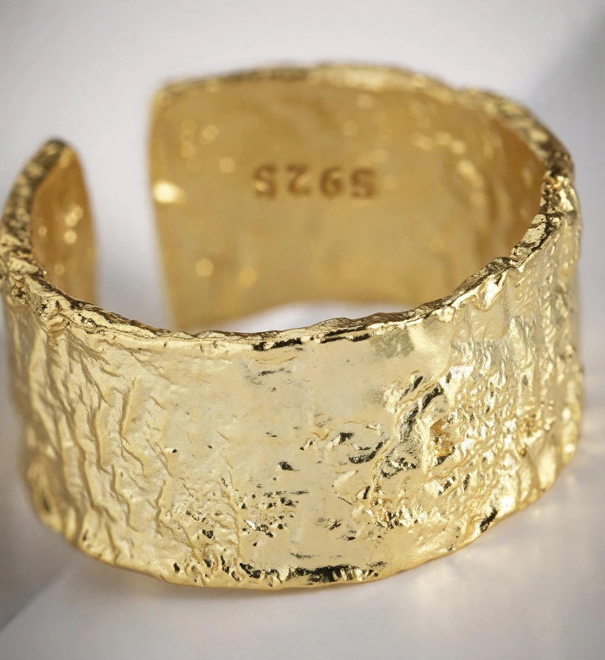 Ocean Ripple  - Breiter -Ring , 925 Silber, in Silber und Goldlook, Größenvariabel