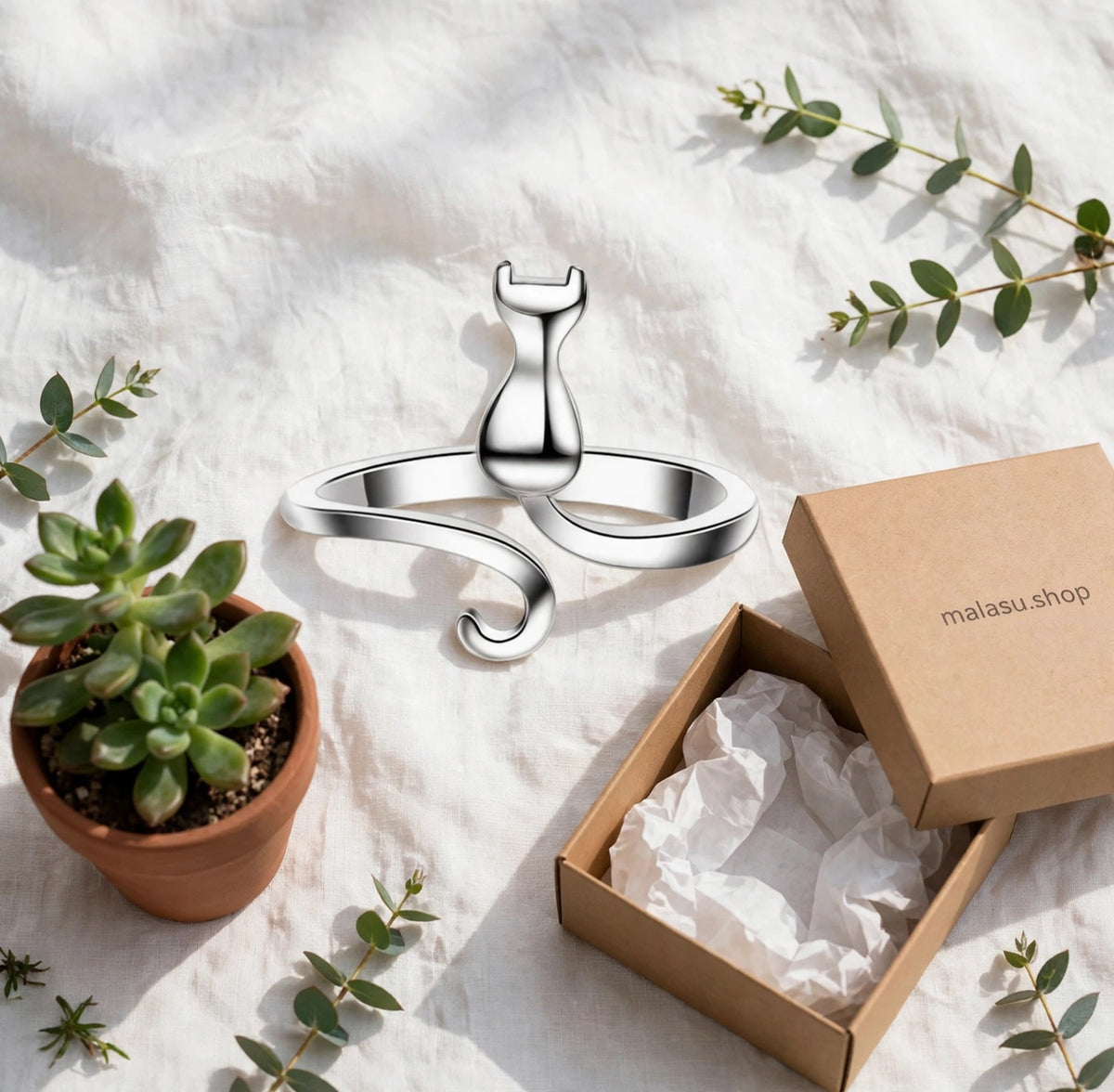 Luna’s Tail- Silber  Ring , 925 Sterling Silber - Kie Katzenlover