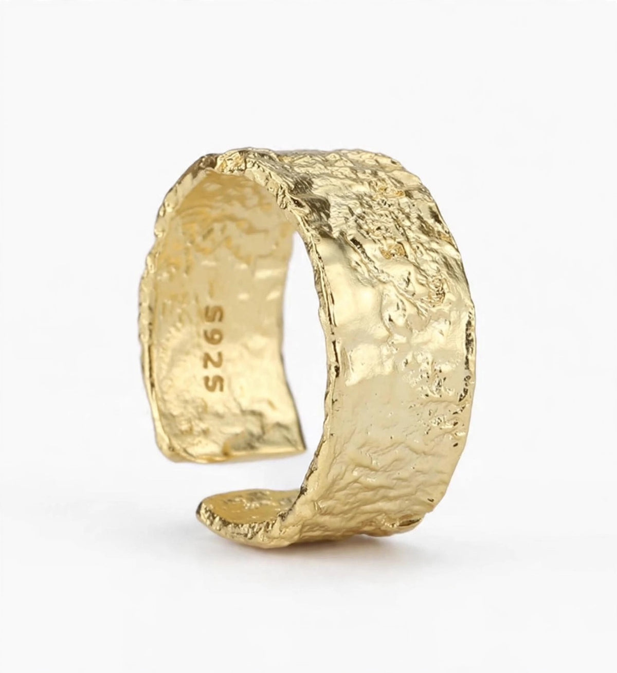 Ocean Ripple  - Breiter -Ring , 925 Silber, in Silber und Goldlook, Größenvariabel