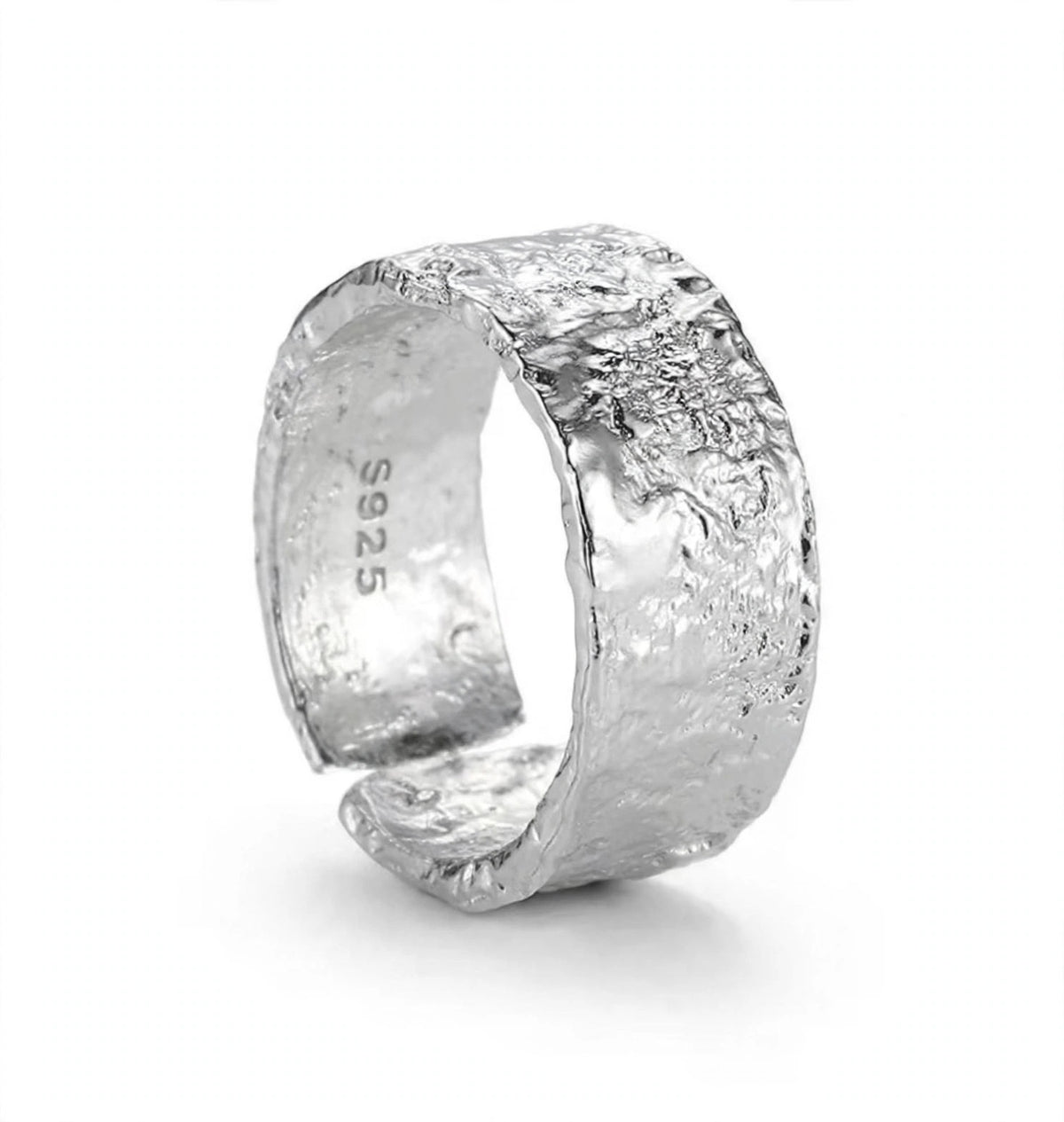 Ocean Ripple  - Breiter -Ring , 925 Silber, in Silber und Goldlook, Größenvariabel