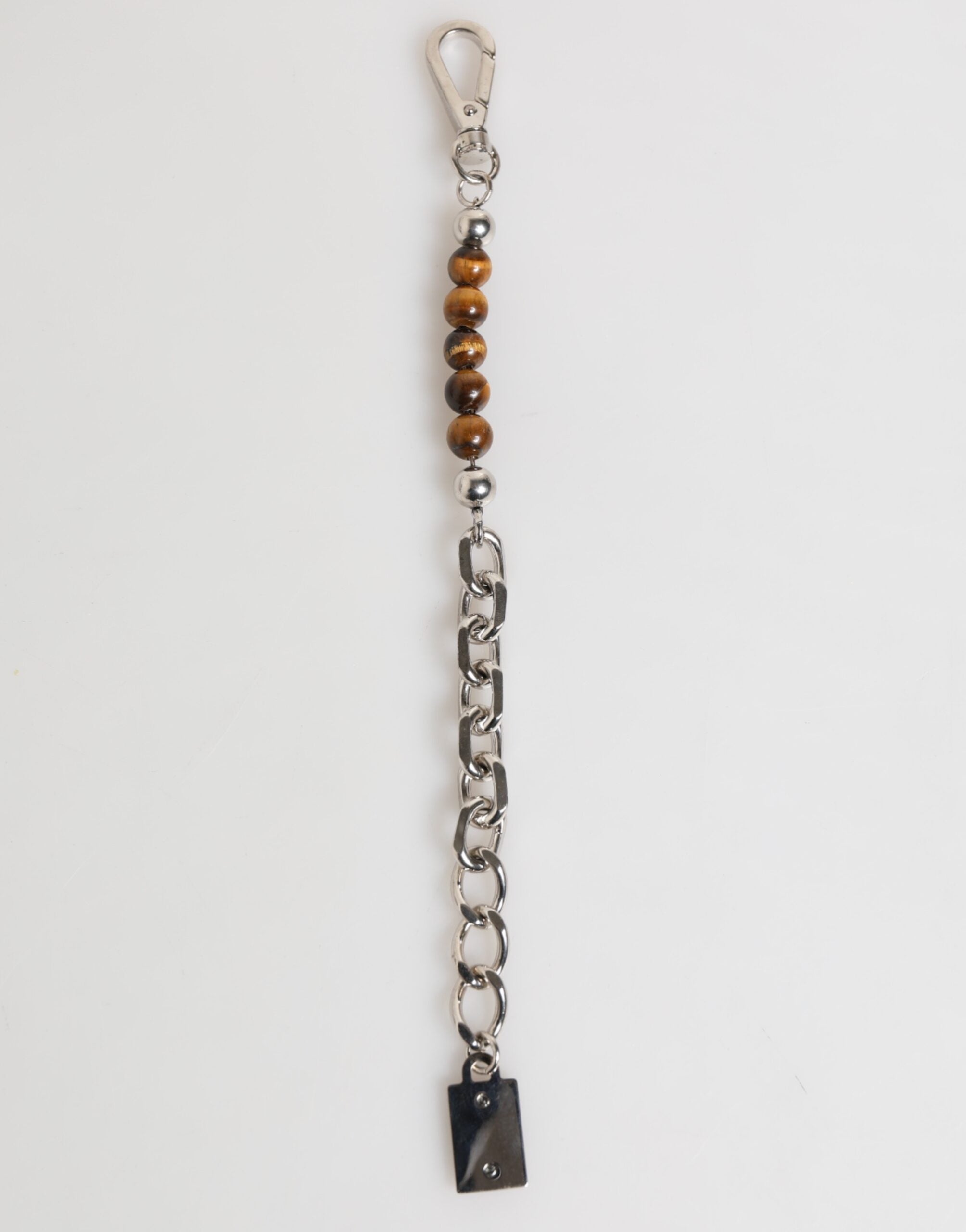 Silver Chain Brass Beaded Lobster Clasp Logo Men Bracelet, Dolce & Gabbana
