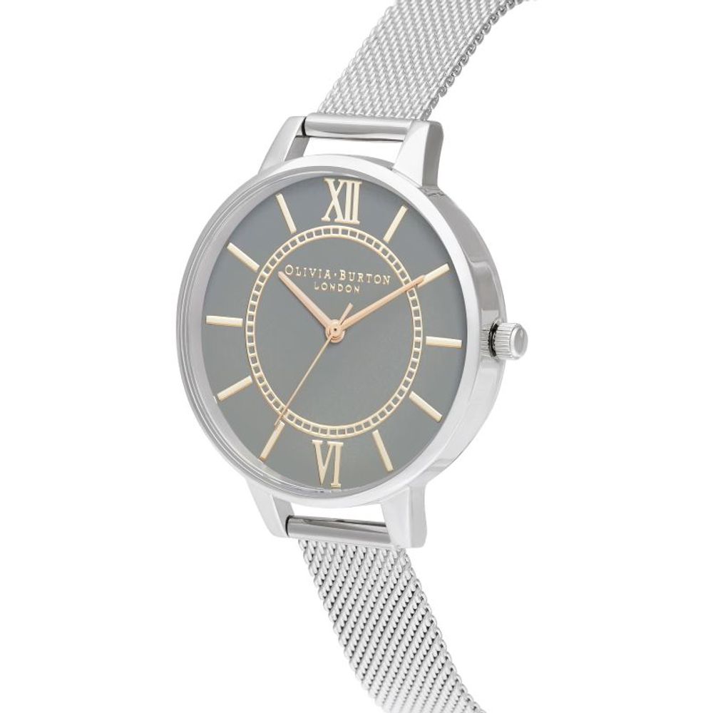 Silver Stainless Steel Dress Watch, Olivia Burton Damenuhr