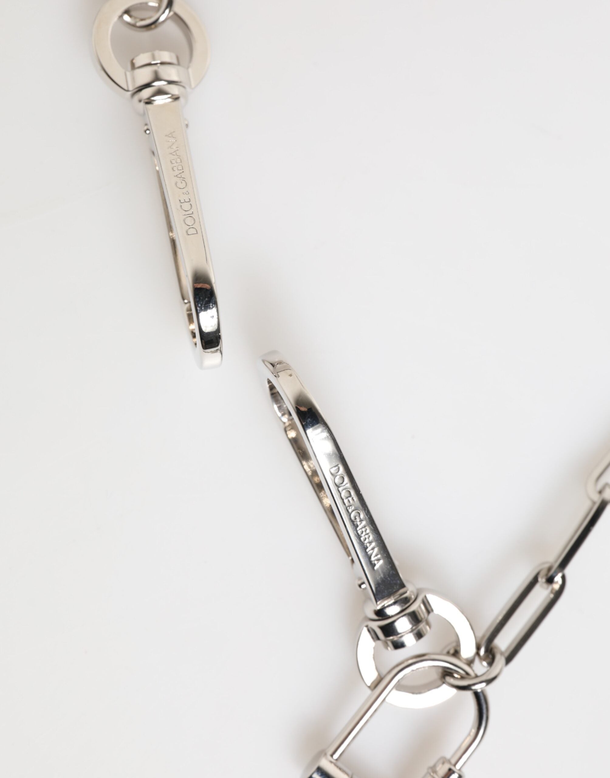 Silver Tone Metal Chain DG Logo Pendant Men Necklace, Dolce & Gabbana