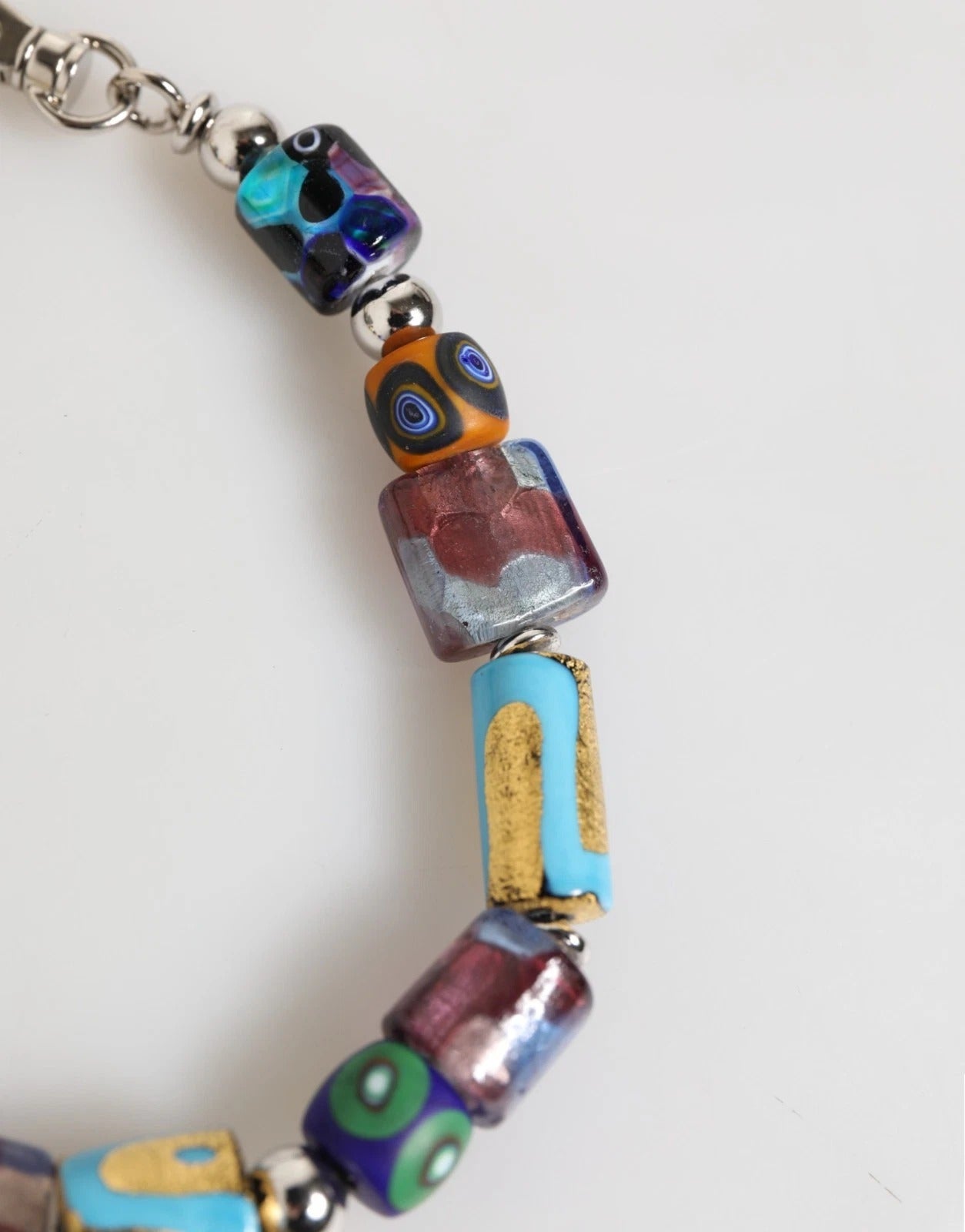 Multicolor Murano Glass Beads Brass Zamak Necklace, Dolce & Gabbana