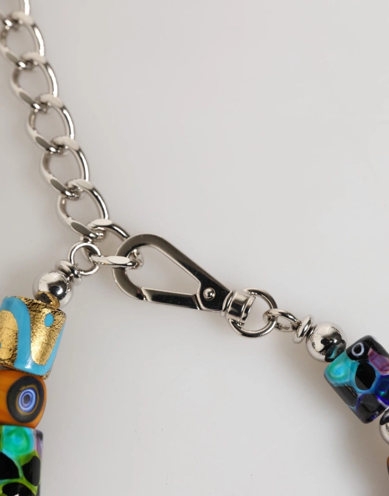 Multicolor Murano Glass Beads Brass Zamak Necklace, Dolce & Gabbana