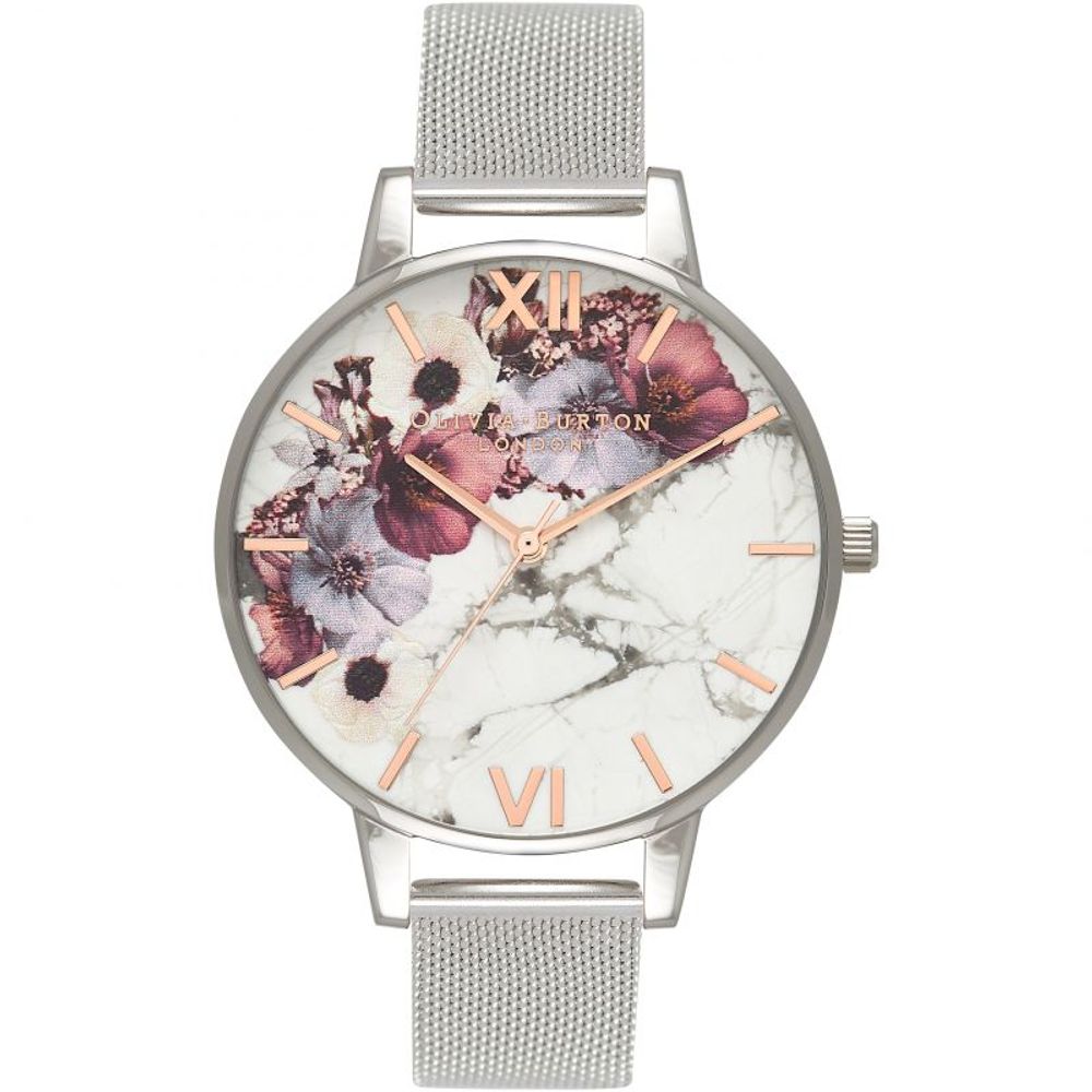 Silver Stainless Steel Dress Watch, Olivia Burton Damenuhr
