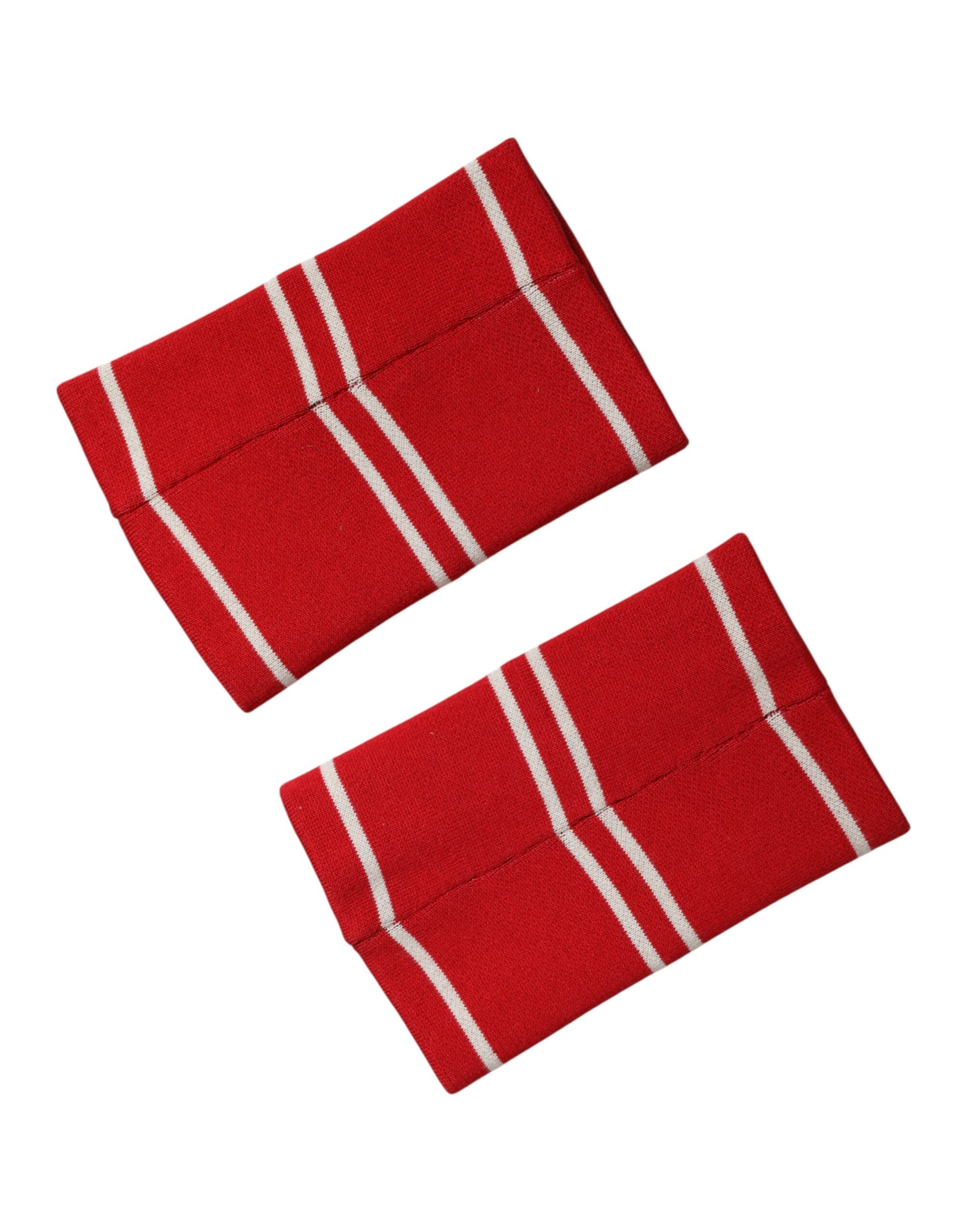 Red White DG Logo Cotton 1 Pair One SIze Wristband, Dolce & Gabbana