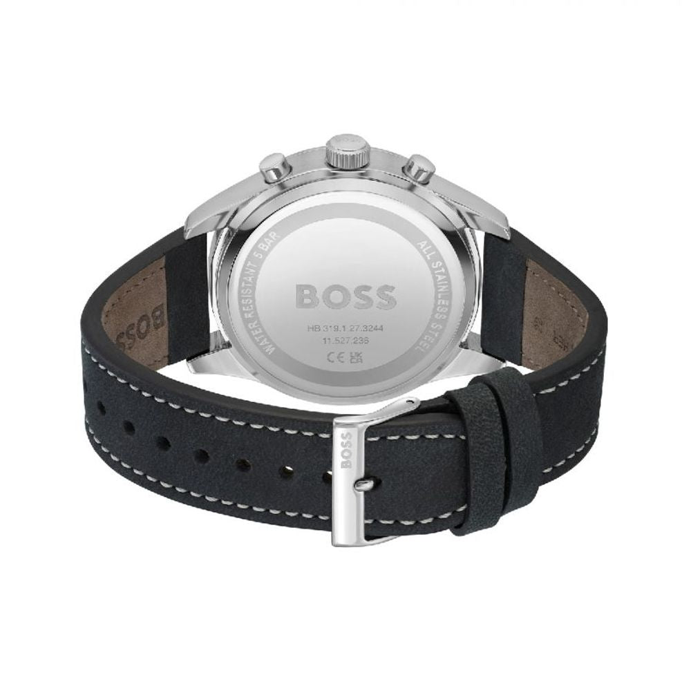 Black Leather Dress Watch, Hugo Boss Herrenuhr