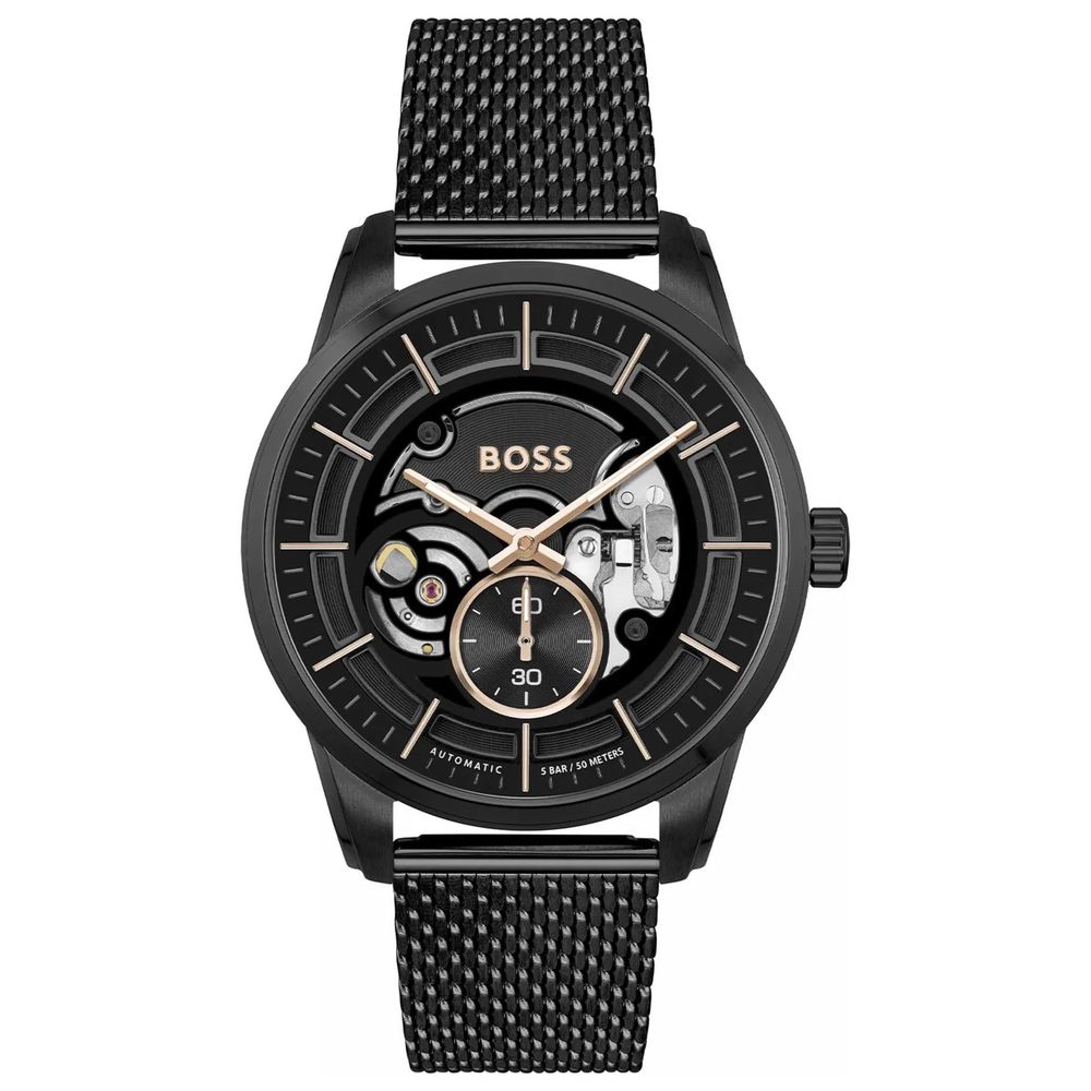 Black Stainless Steel Dress Watch, Hugo Boss Herrenuhr