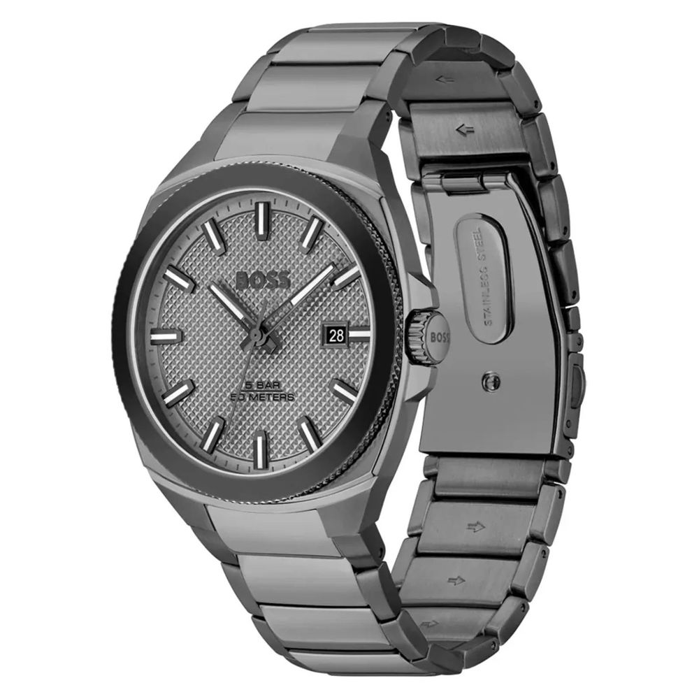Gray Stainless Steel Dress Watch, Hugo Boss Herrenuhren