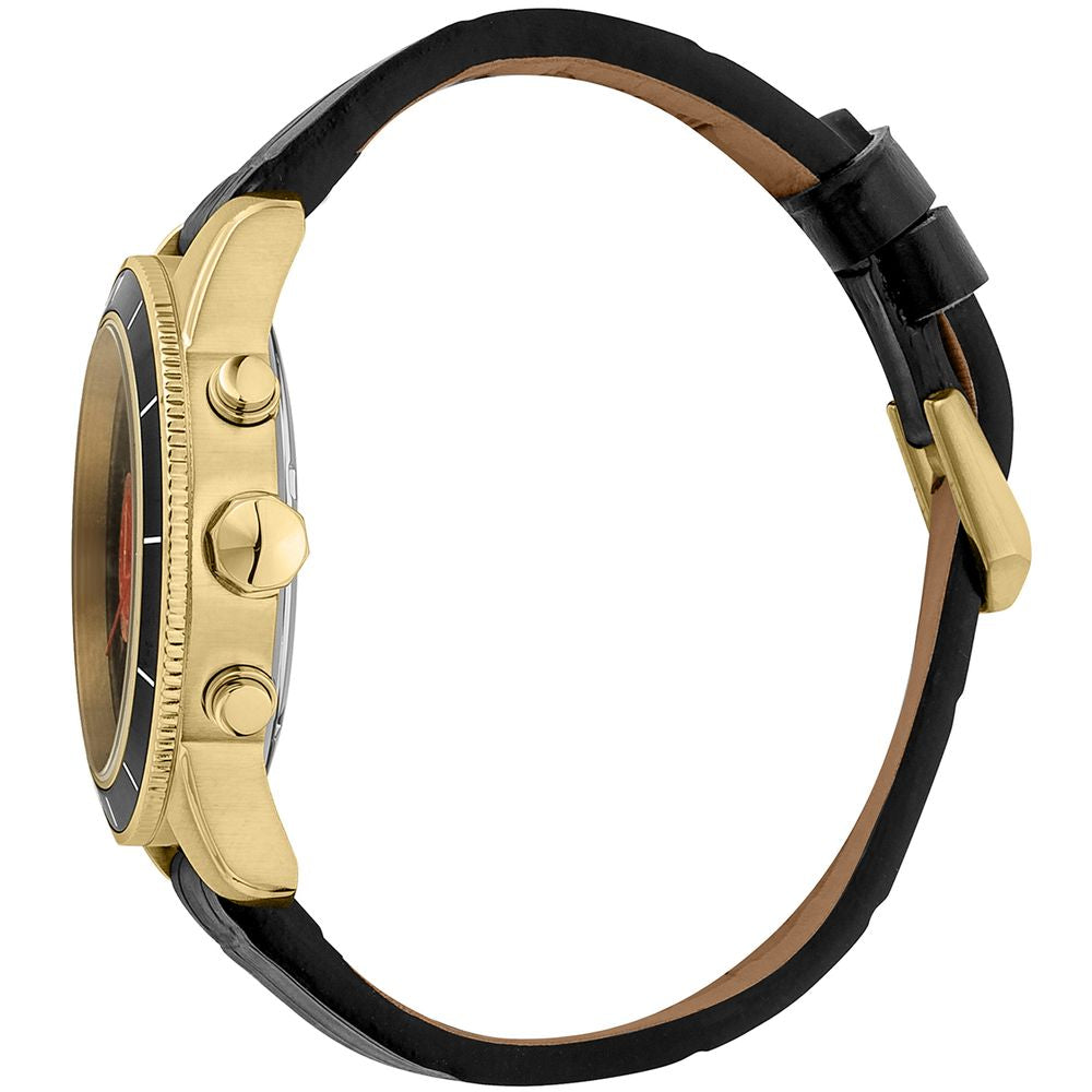 Black Leather Watch, Just Cavalli Herrenuhruhr