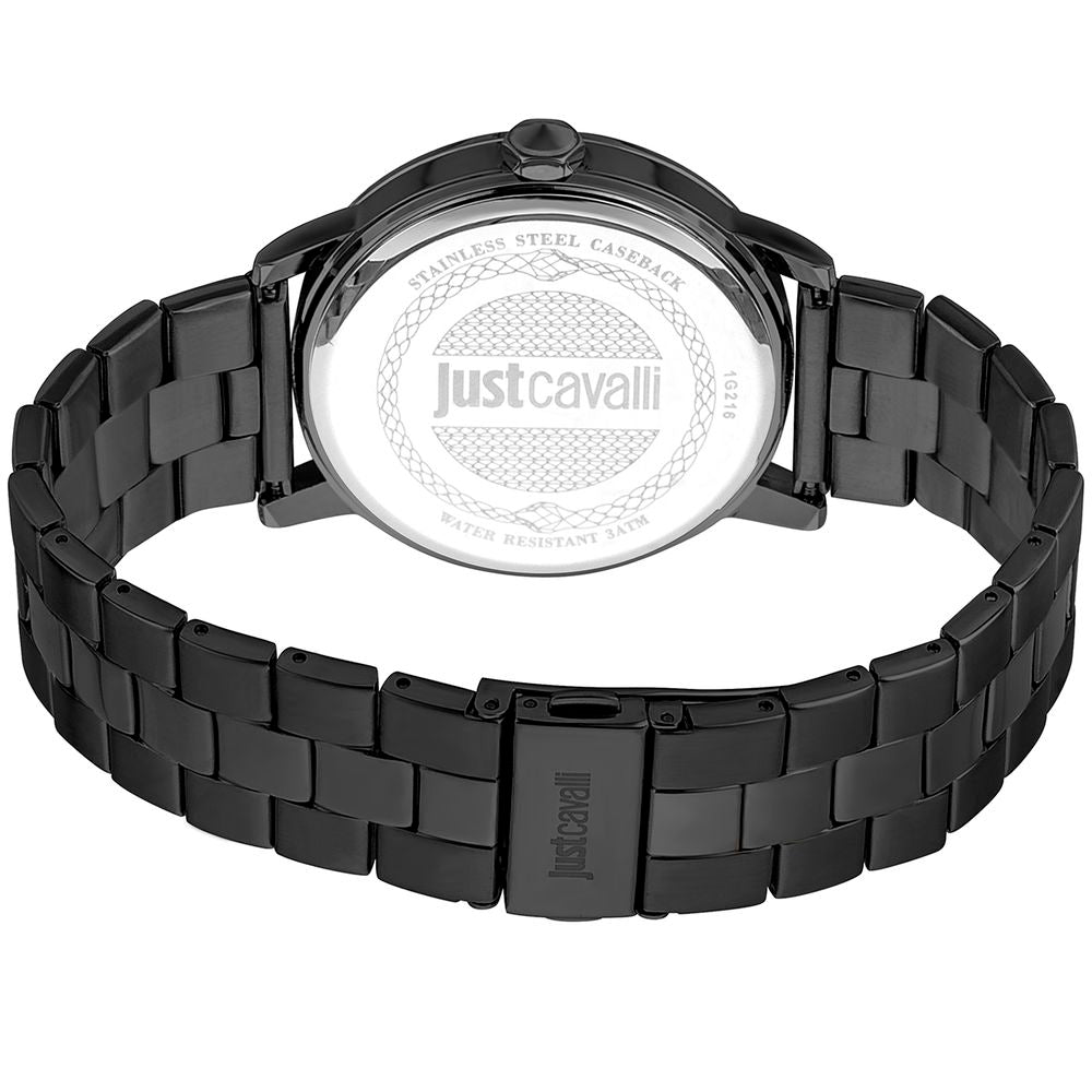 Black Stainless Steel Dress Watch, Just Cavalli Herrenuhruhr