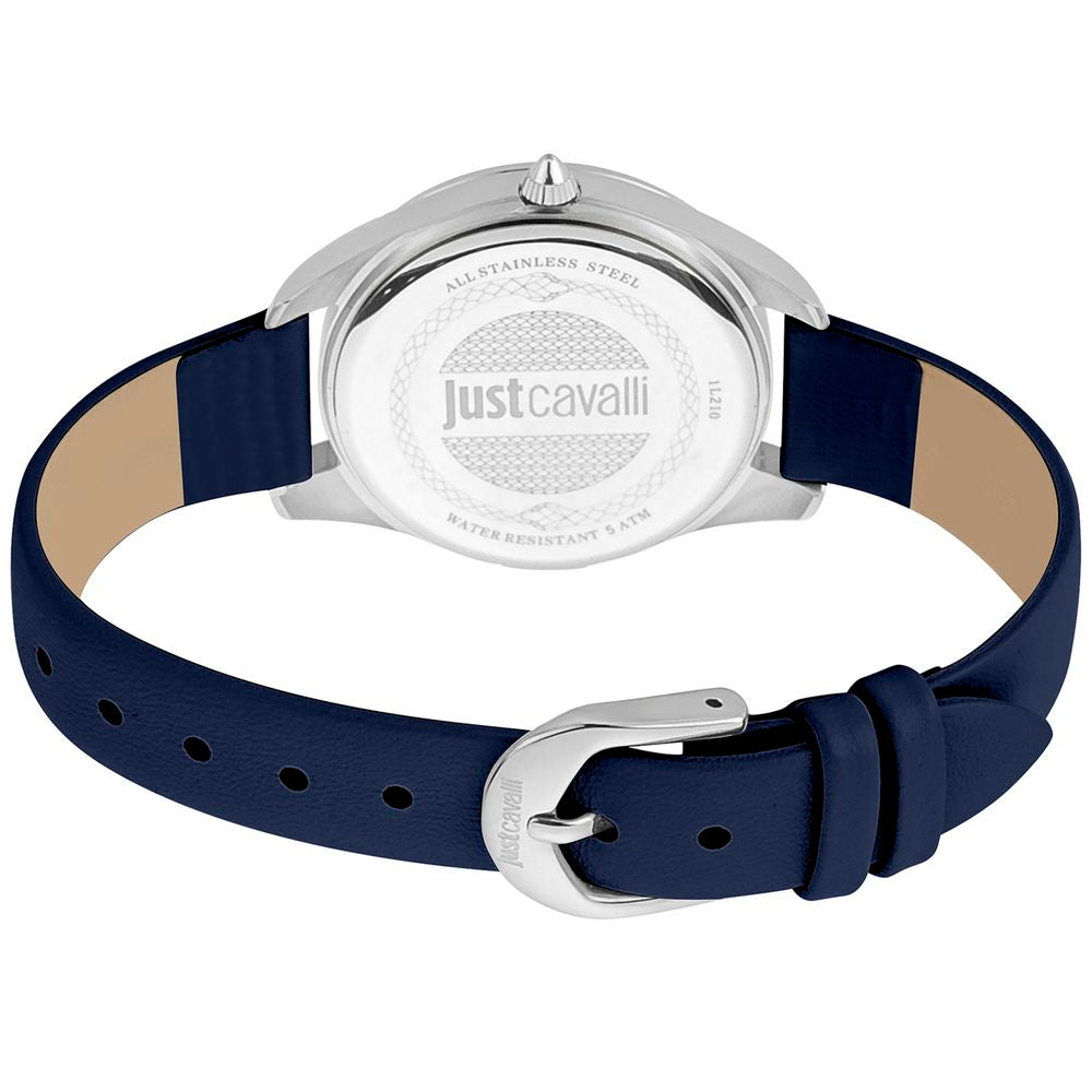 Blue Leather Dress Watch Just Cavalli Damenuhr