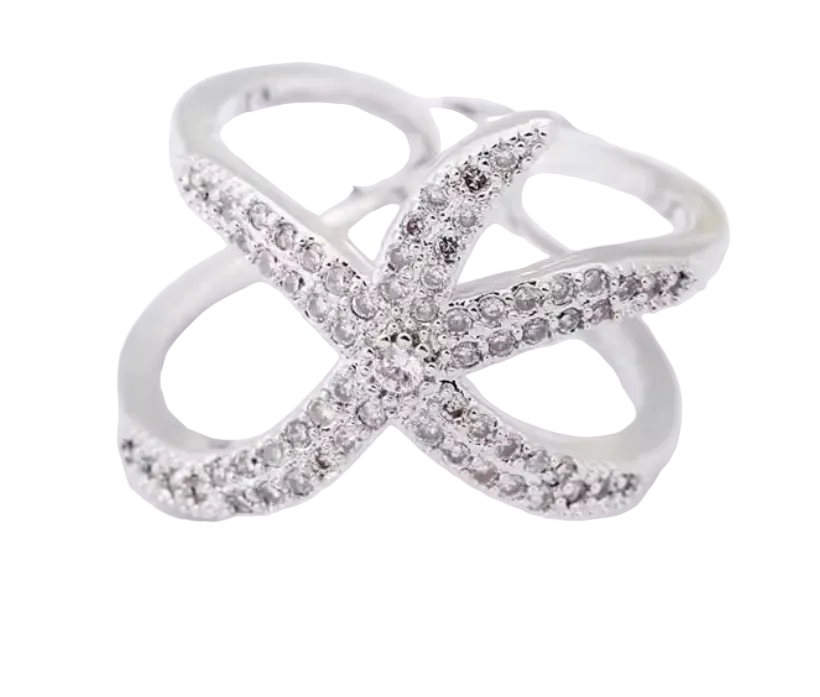Criss-Cross- Silber  Ring , 925 Sterling Silber Gewebte Netzwerk-Ring