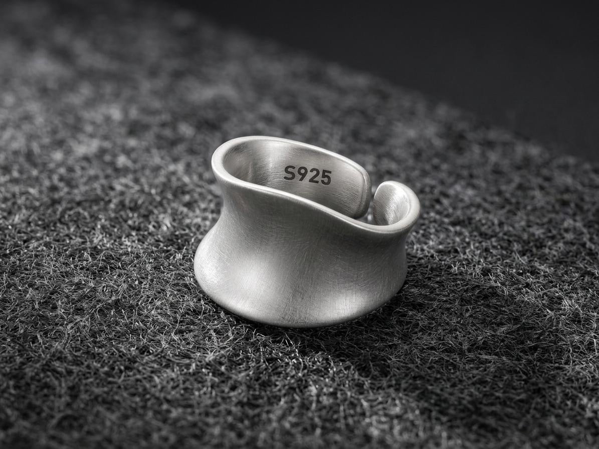Lilli Wave - 925 Sterling Silber in welliger Form,  Ästhetischer Ring für Damen - Lilli-G