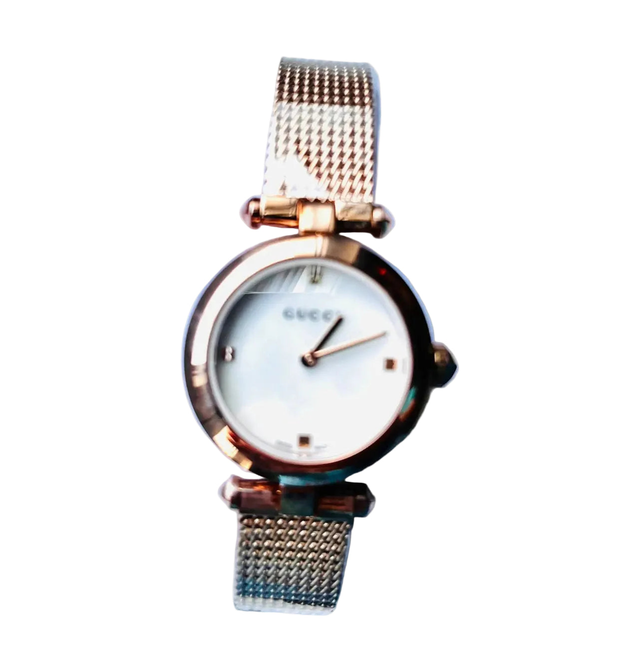 Gucci Diamantissima Damenuhr mit Perlmuttzifferblatt und rosegoldenem Armband - YA141517 (Kopie)