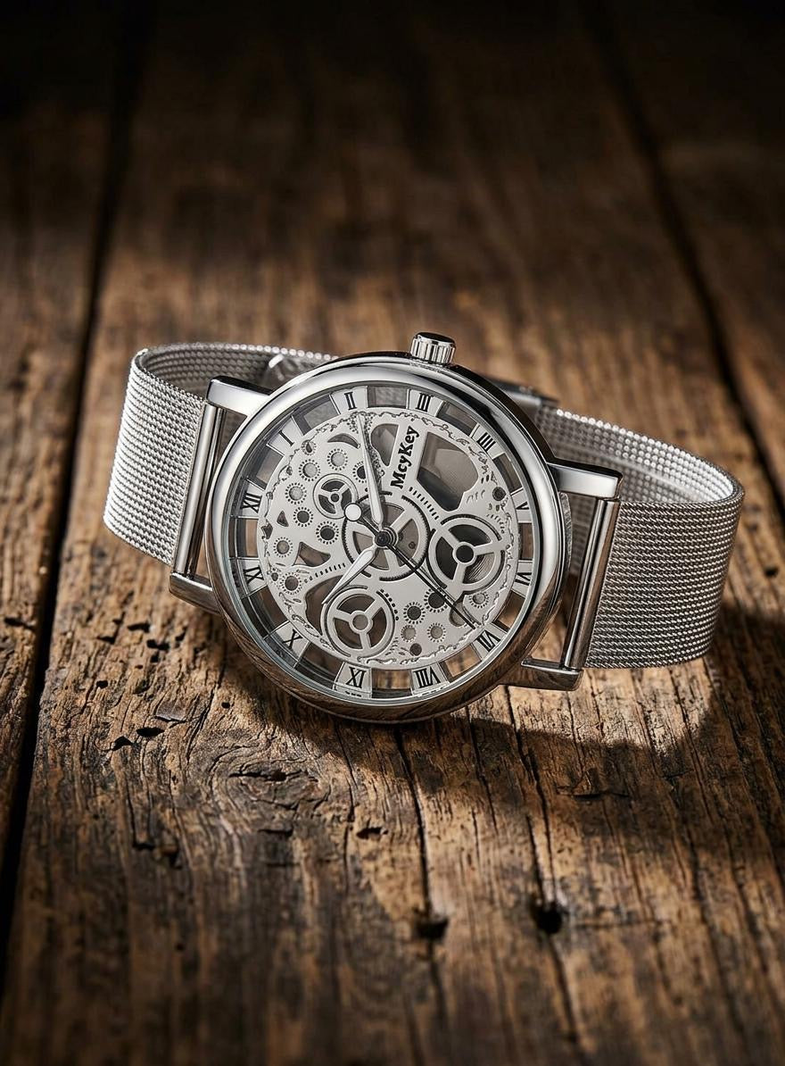 Skeleton Faux Mechanische Uhr im  Metalldesign,  3 Varianten,