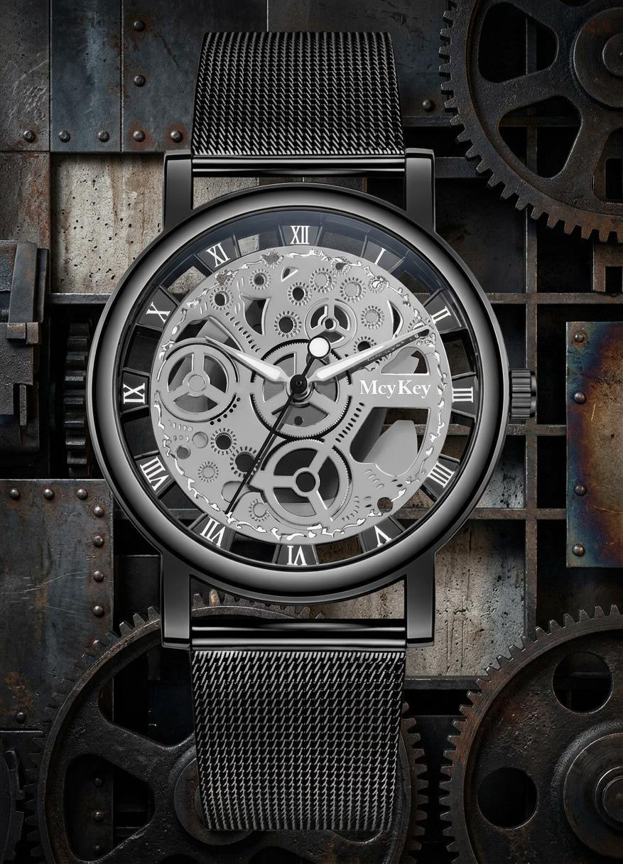 Skeleton Faux Mechanische Uhr im  Metalldesign,  3 Varianten,