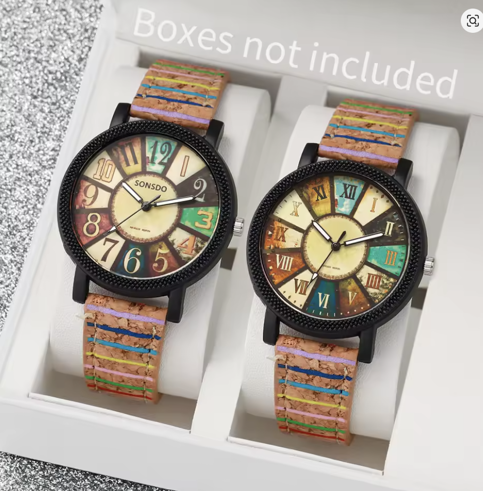 Damenuhr Lederband, Analog Quarzuhr  , erdige Farben in 2 Varianten, Römische Zahlen