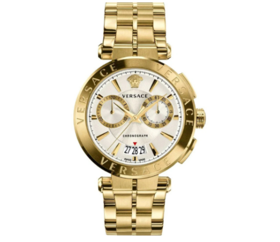 Versace Aion Chronograph Weißes Zifferblatt Metallarmband für Herren – VBR060017