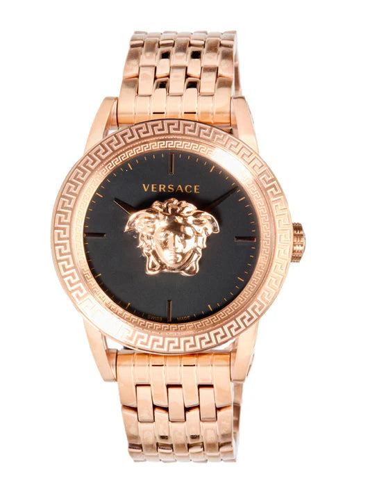Versace Palazzo Empire Schwarzes Zifferblatt Roségold, Metallarmband , Uhr für Herren – VERD00718