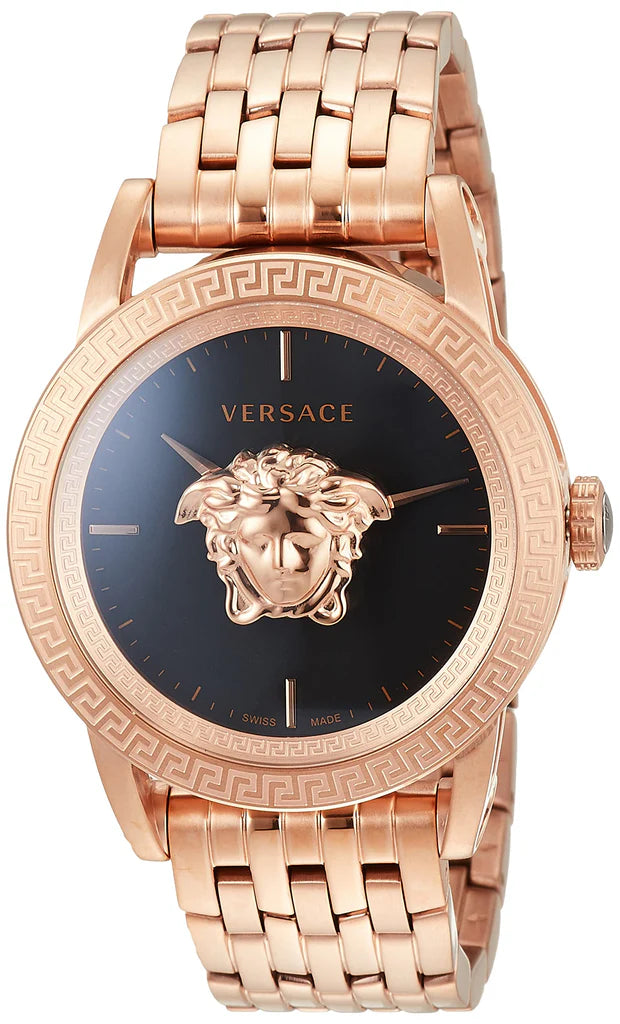 Versace Palazzo Empire Schwarzes Zifferblatt Roségold, Metallarmband , Uhr für Herren – VERD00718