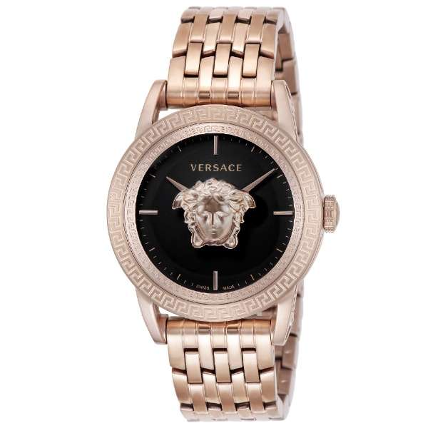 Versace Palazzo Empire Schwarzes Zifferblatt Roségold, Metallarmband , Uhr für Herren – VERD00718