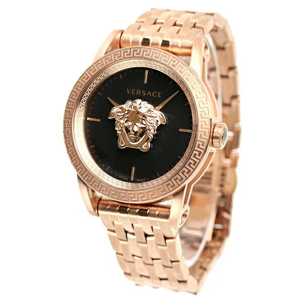 Versace Palazzo Empire Schwarzes Zifferblatt Roségold, Metallarmband , Uhr für Herren – VERD00718