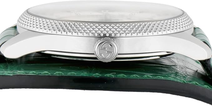 Gucci YA126344 Eryx YA126344 Herrenuhr, silbernes Zifferblatt, Edelstahl, Saphirglas, Automatikaufzug, 40 mm (1,6 Zoll), Schweizer Uhrwerk, silberfarben, Armbandtyp