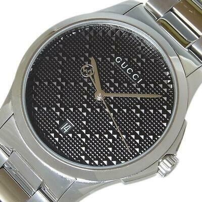 Gucci G Zeitloses Schwarzes Zifferblatt Silber Metallarmband, Herrenuhr – YA126460