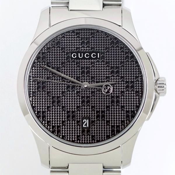 Gucci G Zeitloses Schwarzes Zifferblatt Silber Metallarmband, Herrenuhr – YA126460