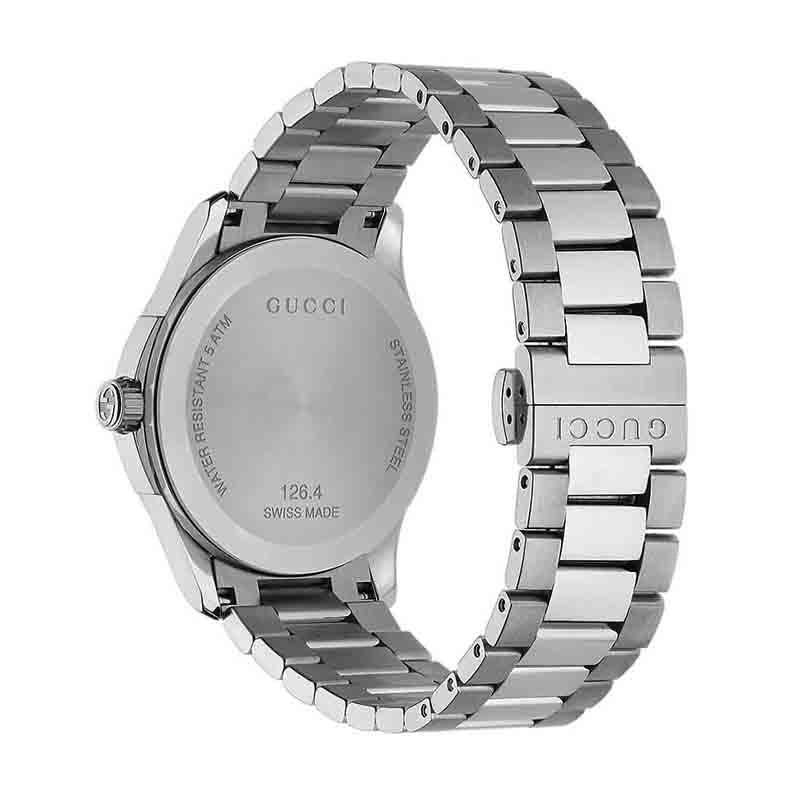 Gucci G Zeitloses Schwarzes Zifferblatt Silber Metallarmband, Herrenuhr – YA126460