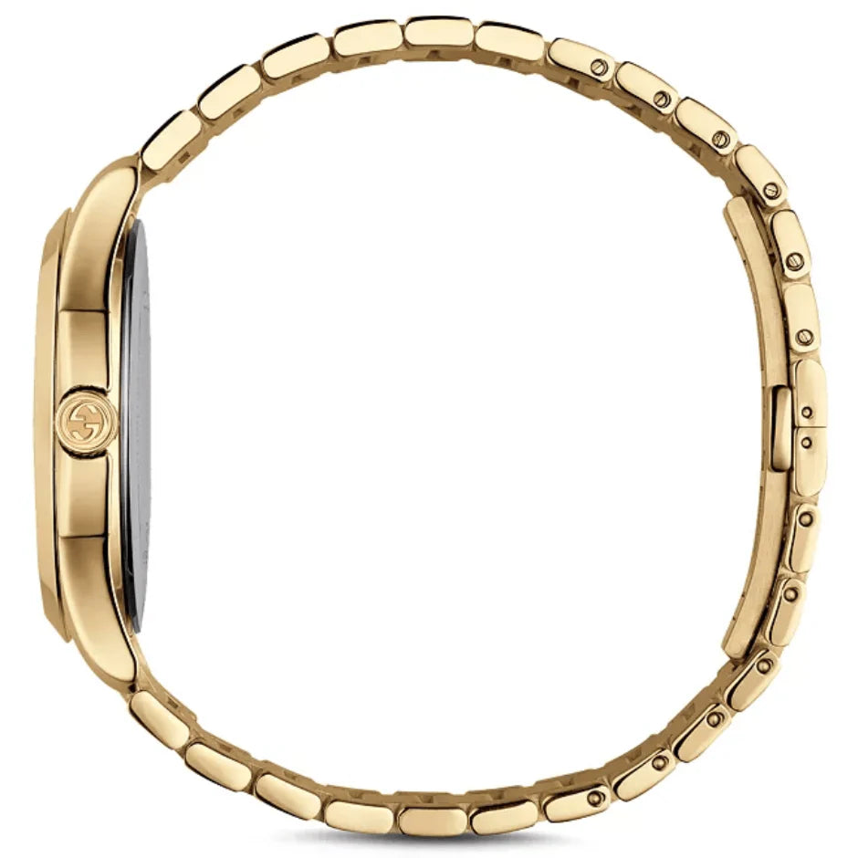 Gucci G Timeless Unisex-Uhr mit goldenem Zifferblatt und goldenem Stahlarmband – YA126461