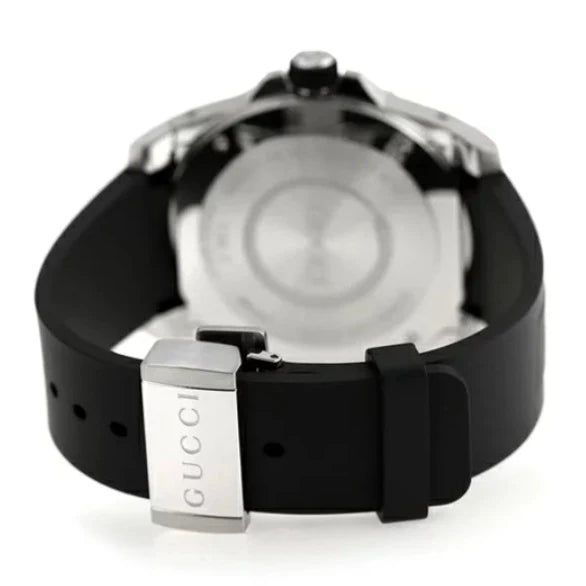 Gucci Dive Quartz Kingsnake – schwarzes Zifferblatt, schwarzes Kautschukarmband – Uhr für Herren – YA136217